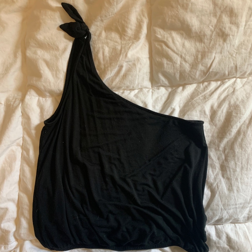 Black one shoulder top